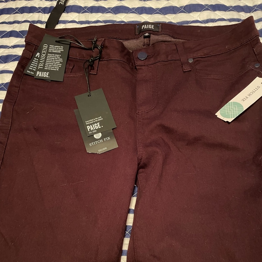 Paige burgendy jeans Womens size 14
